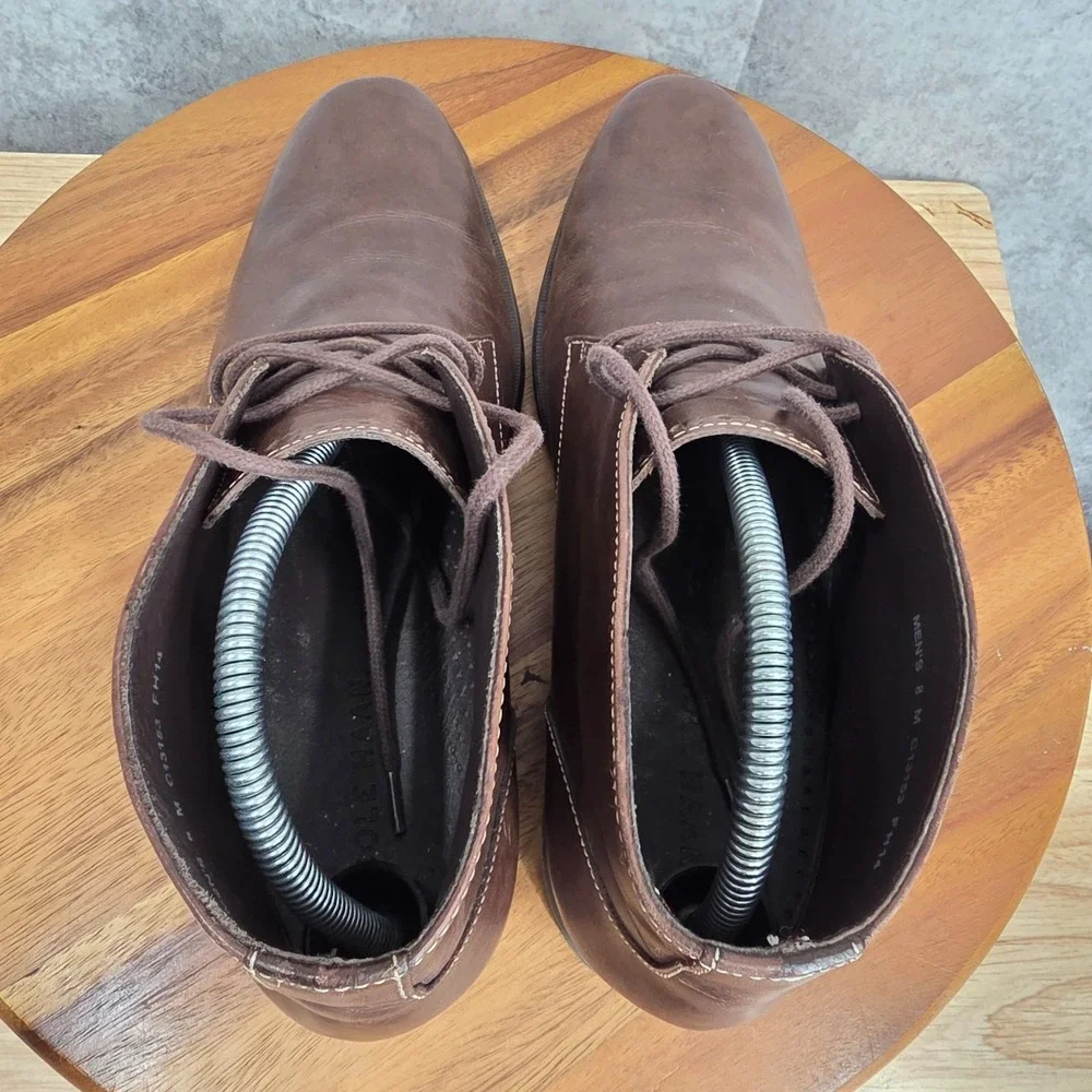 Cole Haan Chukka Boots Mens 8‎ M M Copley Brown Leather Lace Up Ankle C13153